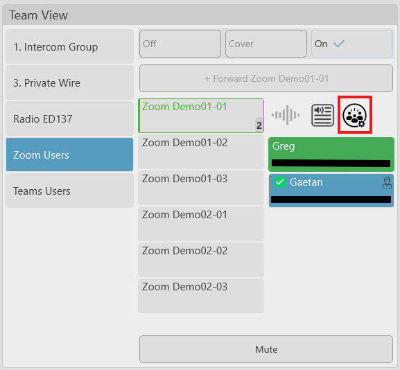 Call Control Access from Teamview